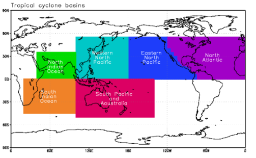 Tropical cyclone basins